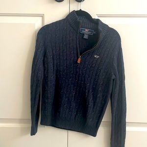 Vineyard Vines Quarter Zip Size S (8-10) worn once Navy blue. EUC!